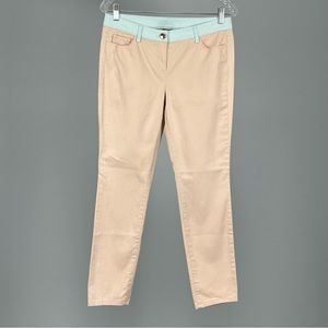 W by Worth Womens Tan Blue Jeans Pants Colorblock Stretch Cotton Blend size 4